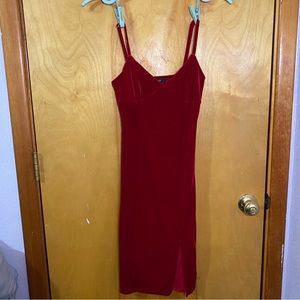 Deep red velvet dress